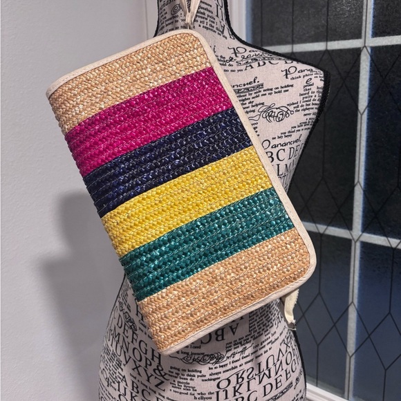 Colorful Striped Woven Clutch/Wristlet - Picture 1 of 7